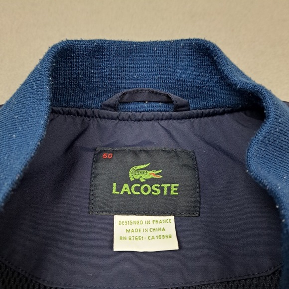 Lacoste Bomber Jacket Men's 50 Large Two Tone Blue Bi Swing Full Zip Lightweight - Picture 5 of 12